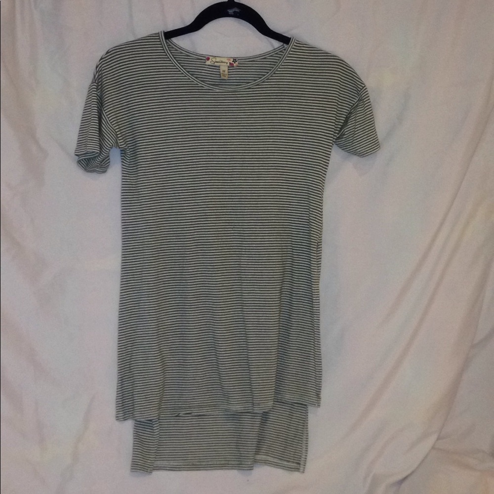 Striped T-Shirt Dress (slits on sides)